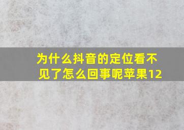 为什么抖音的定位看不见了怎么回事呢苹果12