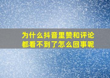 为什么抖音里赞和评论都看不到了怎么回事呢