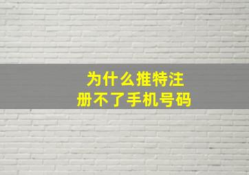 为什么推特注册不了手机号码