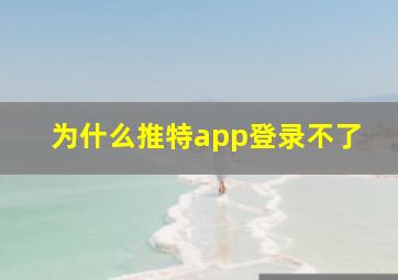 为什么推特app登录不了