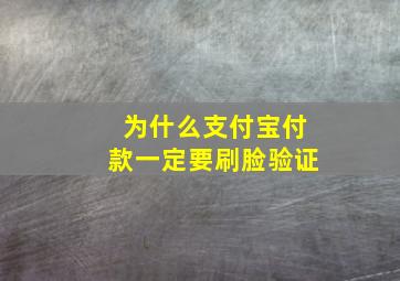 为什么支付宝付款一定要刷脸验证