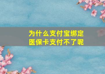 为什么支付宝绑定医保卡支付不了呢