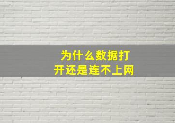 为什么数据打开还是连不上网