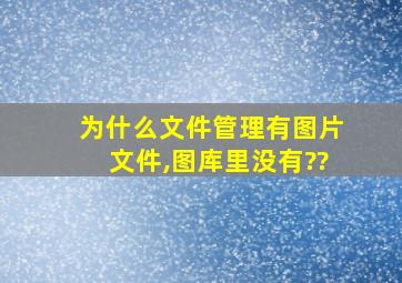 为什么文件管理有图片文件,图库里没有??