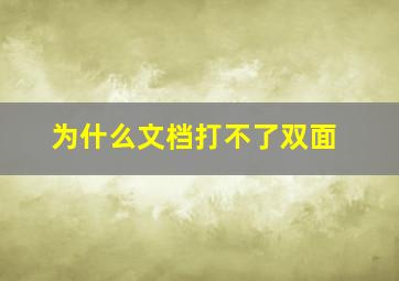 为什么文档打不了双面