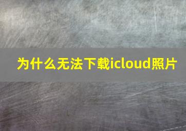 为什么无法下载icloud照片