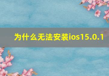 为什么无法安装ios15.0.1