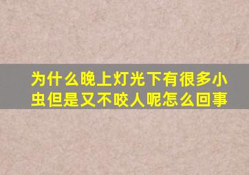 为什么晚上灯光下有很多小虫但是又不咬人呢怎么回事