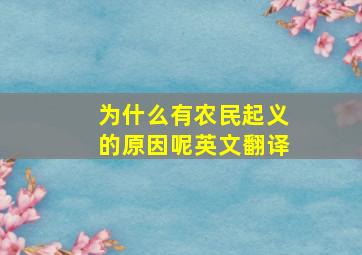 为什么有农民起义的原因呢英文翻译