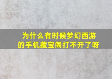 为什么有时候梦幻西游的手机藏宝阁打不开了呀