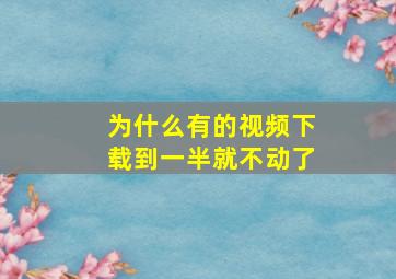 为什么有的视频下载到一半就不动了