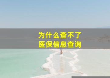 为什么查不了医保信息查询