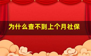 为什么查不到上个月社保