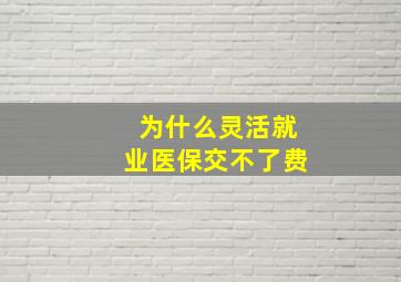 为什么灵活就业医保交不了费