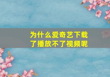 为什么爱奇艺下载了播放不了视频呢