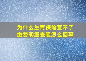 为什么生育保险查不了缴费明细表呢怎么回事