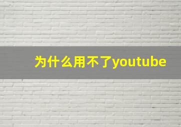 为什么用不了youtube