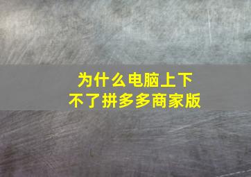 为什么电脑上下不了拼多多商家版