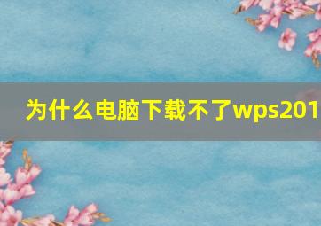 为什么电脑下载不了wps2019