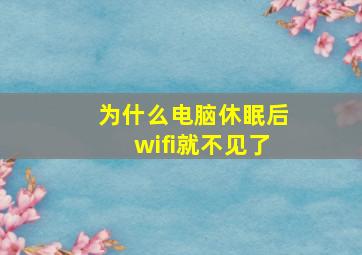 为什么电脑休眠后wifi就不见了