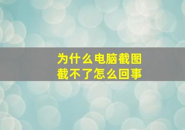 为什么电脑截图截不了怎么回事