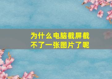 为什么电脑截屏截不了一张图片了呢