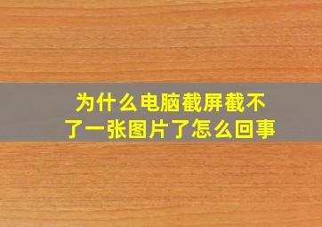 为什么电脑截屏截不了一张图片了怎么回事