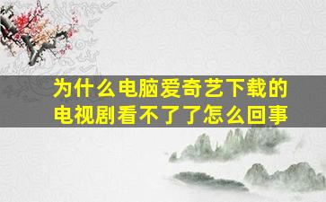 为什么电脑爱奇艺下载的电视剧看不了了怎么回事