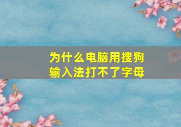 为什么电脑用搜狗输入法打不了字母