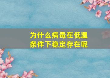 为什么病毒在低温条件下稳定存在呢