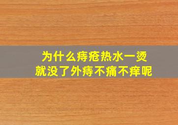 为什么痔疮热水一烫就没了外痔不痛不痒呢