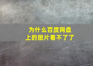 为什么百度网盘上的图片看不了了