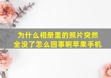 为什么相册里的照片突然全没了怎么回事啊苹果手机