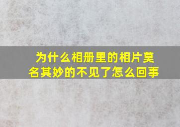 为什么相册里的相片莫名其妙的不见了怎么回事