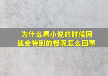 为什么看小说的时候网速会特别的慢呢怎么回事