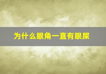 为什么眼角一直有眼屎