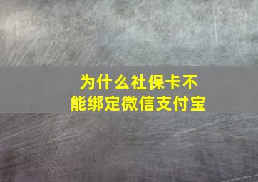 为什么社保卡不能绑定微信支付宝