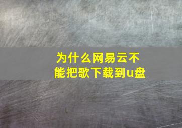 为什么网易云不能把歌下载到u盘