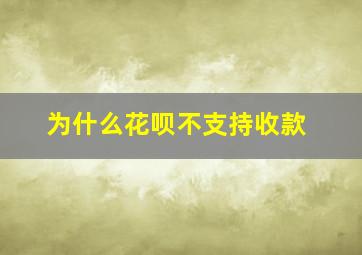 为什么花呗不支持收款