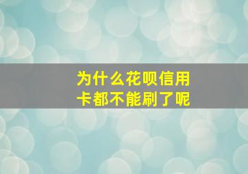 为什么花呗信用卡都不能刷了呢