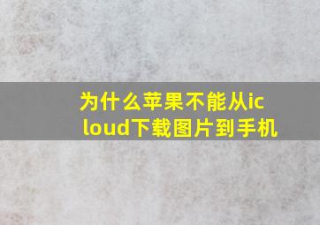 为什么苹果不能从icloud下载图片到手机