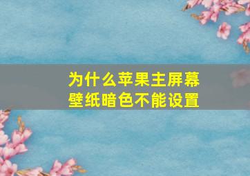 为什么苹果主屏幕壁纸暗色不能设置