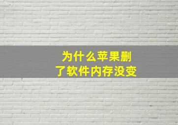 为什么苹果删了软件内存没变