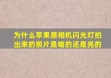 为什么苹果原相机闪光灯拍出来的照片是暗的还是亮的