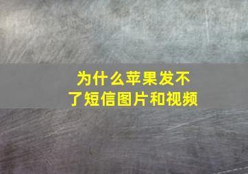 为什么苹果发不了短信图片和视频