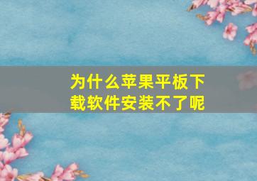 为什么苹果平板下载软件安装不了呢