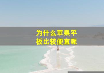 为什么苹果平板比较便宜呢