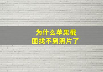 为什么苹果截图找不到照片了