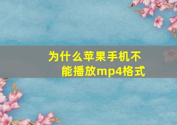 为什么苹果手机不能播放mp4格式