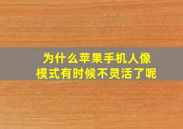 为什么苹果手机人像模式有时候不灵活了呢